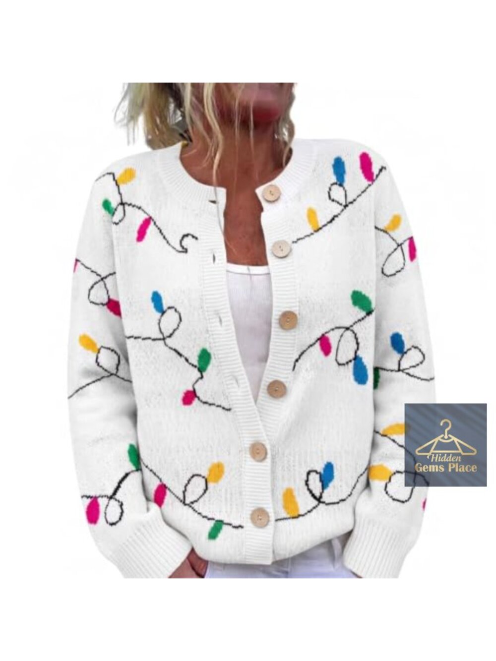 Women's Christmas Halloween Knit Cardigan Sweater Button Down Long Sleeve Open